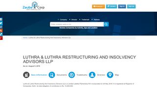 
                            8. Luthra & Luthra Restructuring And Insolvency Advisors Llp - Zauba Corp