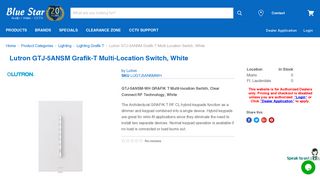 
                            8. Lutron GTJ-5ANSM Grafik-T Multi-Location Switch, White — Blue Star ...