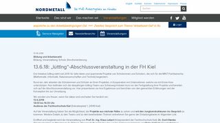 
                            9. „lüttIng“-Abschlussveranstaltung in der FH Kiel - Detailseite - Nordmetall