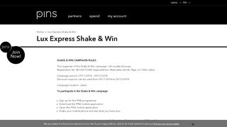 
                            10. Lux Express Shake & Win | PINS