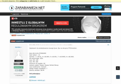 
                            5. Luxpaid.com - Forum - Zarabianie - Zarabianie24.net