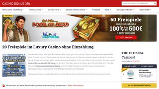 
                            8. Luxury Casino - 20 Freispiele ohne Einzahlung | Top Casino 2018