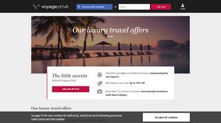 
                            2. Luxury travel and holidays offers deals– up to 70% off – Voyage Privé