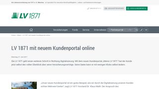 
                            4. LV 1871 mit neuem Kundenportal online | LV 1871