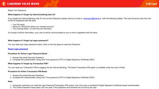 
                            4. LVB - INTERNET BANKING - Forgot your ... - Lakshmi Vilas Bank