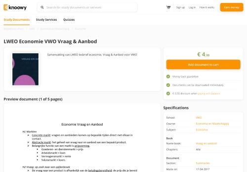 
                            13. LWEO Economie VWO Vraag & Aanbod - Economie en Maatschappij