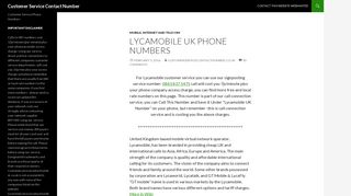 
                            8. Lycamobile UK Phone Numbers - Customer Service Contact Number
