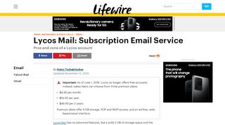 
                            3. Lycos Mail: Free Email Service Review - Lifewire