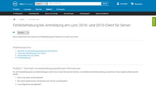 
                            9. Lync 2010 und 2013 Client Login Fehlerbehebung | Dell Deutschland