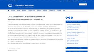 
                            11. Lync and eduroam, the dynamic duo at KU | Information Technology