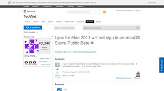 
                            4. Lync for Mac 2011 will not sign in on macOS Sierra Public Beta ...