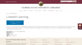 
                            12. Lynda.com | Florida State University Libraries