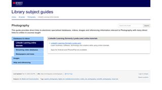 
                            4. Lynda.com online tutorials - Photography - All guides at RMIT University