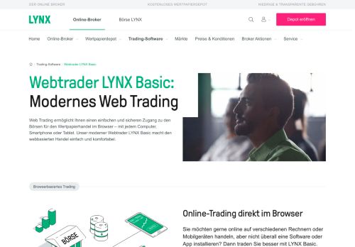 
                            2. LYNX Basic - Die einfache und moderne Handelsplattform