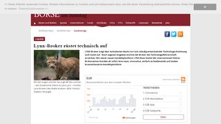 
                            9. Lynx-Broker rüstet technisch auf: BÖRSE am Sonntag