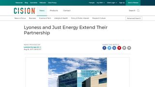 
                            11. Lyoness and Just Energy Extend Their Partnership - Canada NewsWire