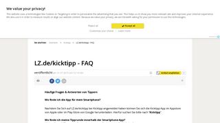 
                            4. LZ.de/kicktipp - FAQ | FAQ - LZ.de