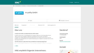 
                            6. m-pathy GmbH als Arbeitgeber | XING Unternehmen