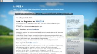 
                            9. M-PESA: How to Register for M-PESA