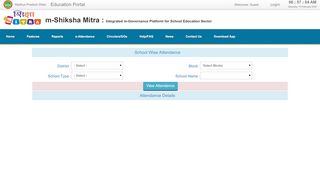 
                            3. M-Shiksha Mitra Attednace School Wise - MP Education Portal