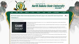 
                            11. M2 North Dakota State University boosted by Falconer's play in net ...