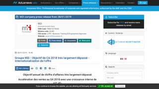 
                            13. M2I - Groupe M2i - Objectif de CA 2018 très largement dépassé ...