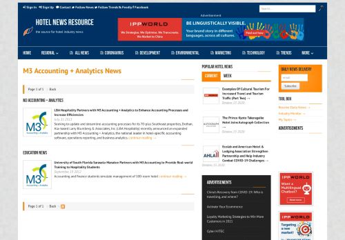 
                            12. M3 Accounting + Analytics Hotel Industry News :: Hotel News Resource