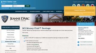 
                            10. M3 Money Club™ Savings - Jeanne D'Arc Credit Union