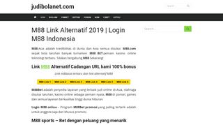 
                            11. M88 Link Alternatif 2019 | Login M88 Indonesia | judibolanet.com