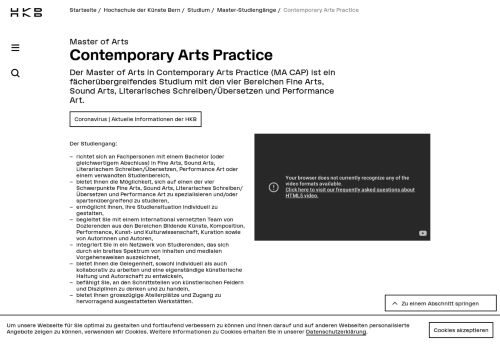 
                            11. MA Contemporary Arts Practice - HKB