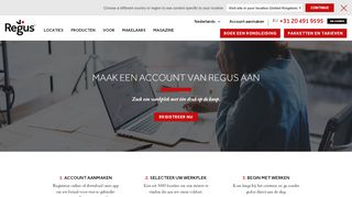 
                            3. Maak een account van Regus aan