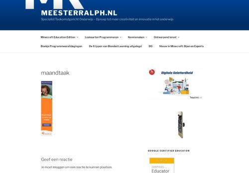
                            12. maandtaak - MeesterRalph.nl