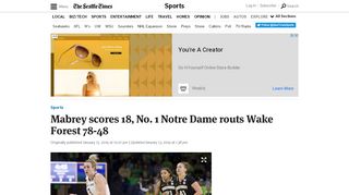 
                            11. Mabrey scores 18, No. 1 Notre Dame routs Wake Forest 78-48 | The ...