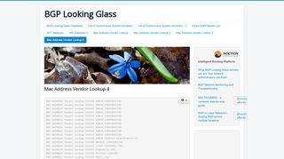 
                            6. Mac Address Vendor Lookup 4 - BGP Looking Glass