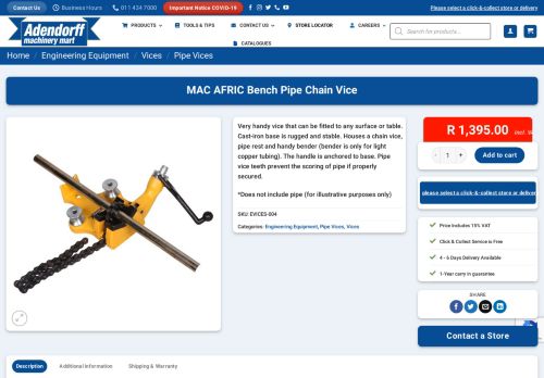 
                            6. MAC AFRIC Bench Pipe Chain Vice | Adendorff Machinery Mart