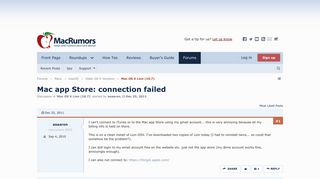 
                            5. Mac app Store: connection failed | MacRumors Forums