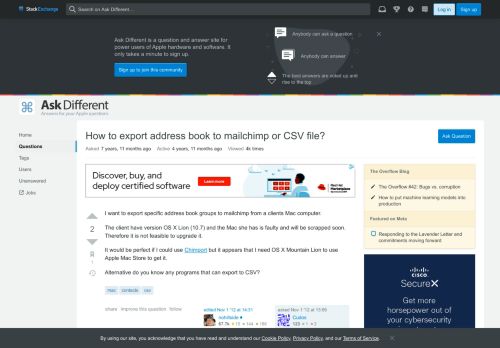 
                            11. mac - How to export address book to mailchimp or CSV file? - Ask ...