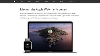 
                            3. Mac mit der Apple Watch entsperren - Apple Support
