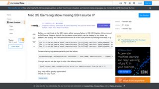 
                            6. Mac OS Sierra log show missing SSH source IP - Stack Overflow