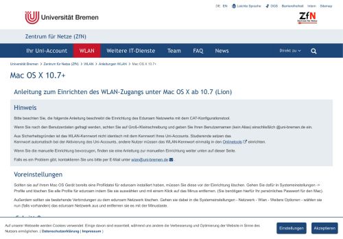 
                            13. Mac OS X 10.7+ - Uni Bremen