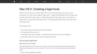 
                            5. Mac OS X: Creating a login hook - Apple Support