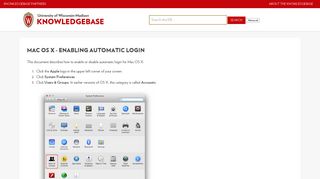 
                            10. Mac OS X - Enabling Automatic Login - WISC KB