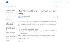 
                            7. Mac: What should I enter in the Mac Credentials dialog? – Jump ...
