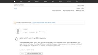 
                            2. Mac won't open wi-fi login page - Apple Community