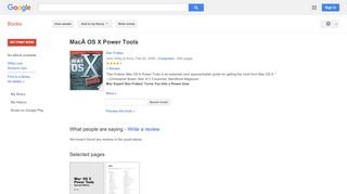 
                            12. MacÂ OS X Power Tools  - Google بکس کا نتیجہ