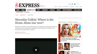 
                            8. Macaulay Culkin where is the Home Alone star now? | Celebrity News ...