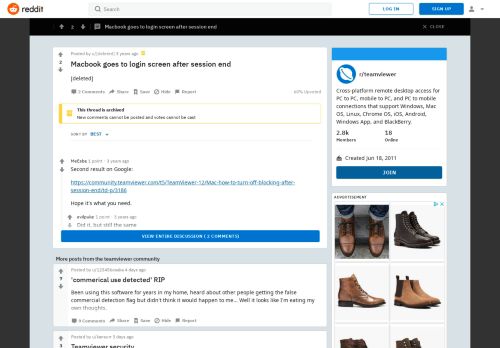 
                            12. Macbook goes to login screen after session end : teamviewer - Reddit