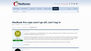
                            7. MacBook Pro caps won't go off, can't log in | MacRumors Forums
