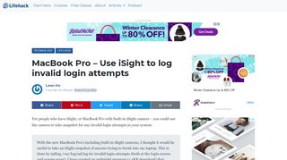 
                            11. MacBook Pro - Use iSight to log invalid login attempts - Lifehack