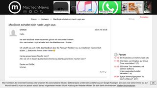 
                            2. MacBook schaltet sich nach Login aus | Software | Forum ...